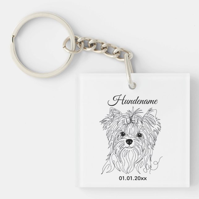 Yorkshire Terrier one line art customizable dog (Framsidan)