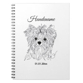 Yorkshire Terrier one line art customizable dog Anteckningsbok