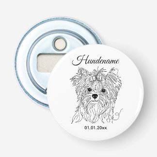 Yorkshire Terrier one line art customizable dog Flasköppnare