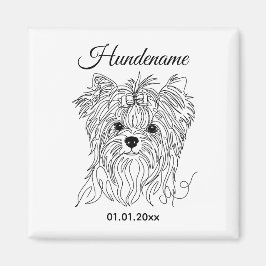 Yorkshire Terrier one line art customizable dog Magnet