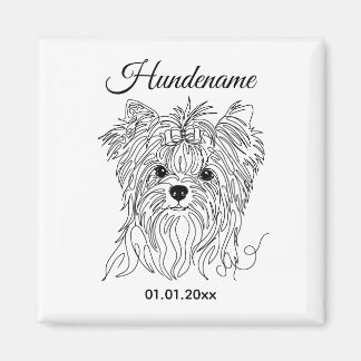 Yorkshire Terrier one line art customizable dog Magnet