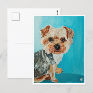 Yorkshire Terrier Painting av Alfred Fox Vykort