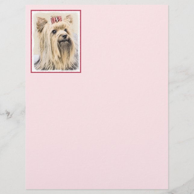 Yorkshire Terrier Painting - Cute Original Hund Ar (Framsida)