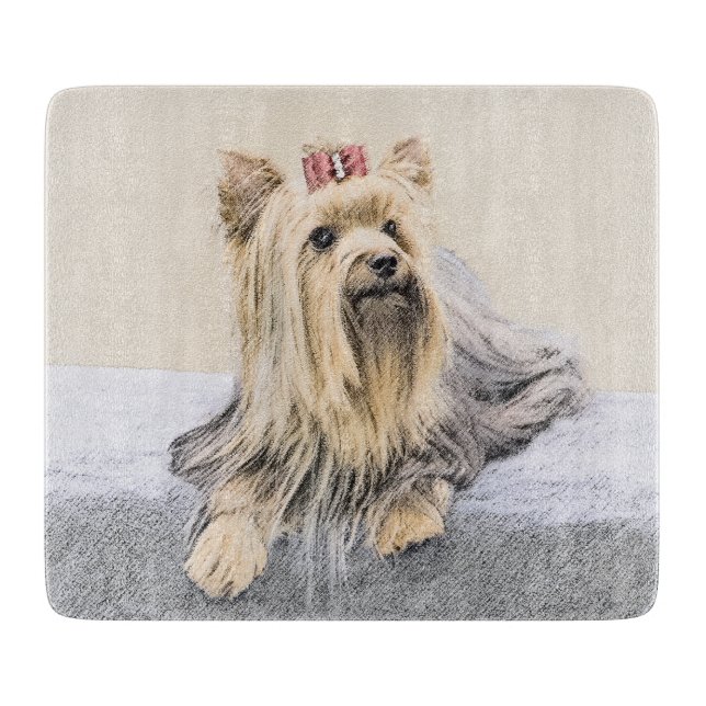 Yorkshire Terrier Painting - Cute Original Hund Ar (Framsidan)