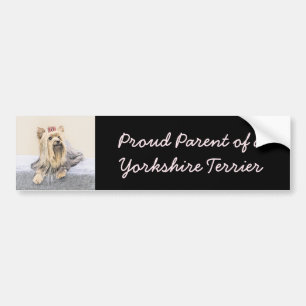 Yorkshire Terrier Painting - Cute Original Hund Ar Bildekal