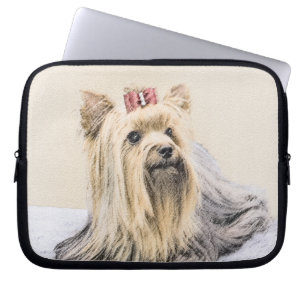 Yorkshire Terrier Painting - Cute Original Hund Ar Laptop Fodral