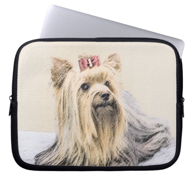 Yorkshire Terrier Painting - Cute Original Hund Ar Laptop Fodral (Framsidan)