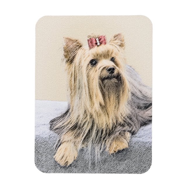 Yorkshire Terrier Painting - Cute Original Hund Ar Magnet (Vertikal)