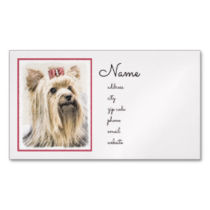 Yorkshire Terrier Painting - Cute Original Hund Ar Magnetiska Visitkort