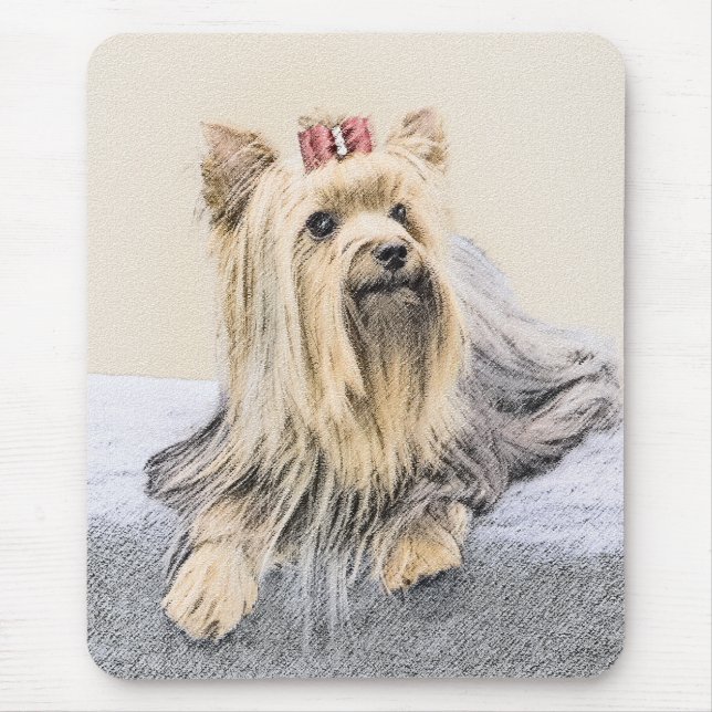 Yorkshire Terrier Painting - Cute Original Hund Ar Musmatta (Framsidan)