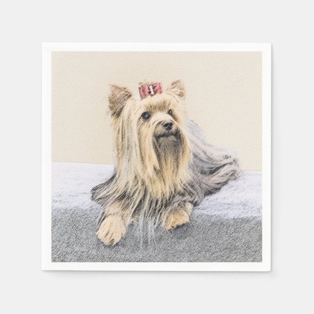 Yorkshire Terrier Painting - Cute Original Hund Ar Pappersservett (Framsidan)