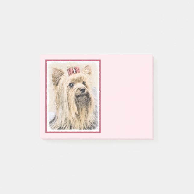 Yorkshire Terrier Painting - Cute Original Hund Ar Post-it Block (Framsida)