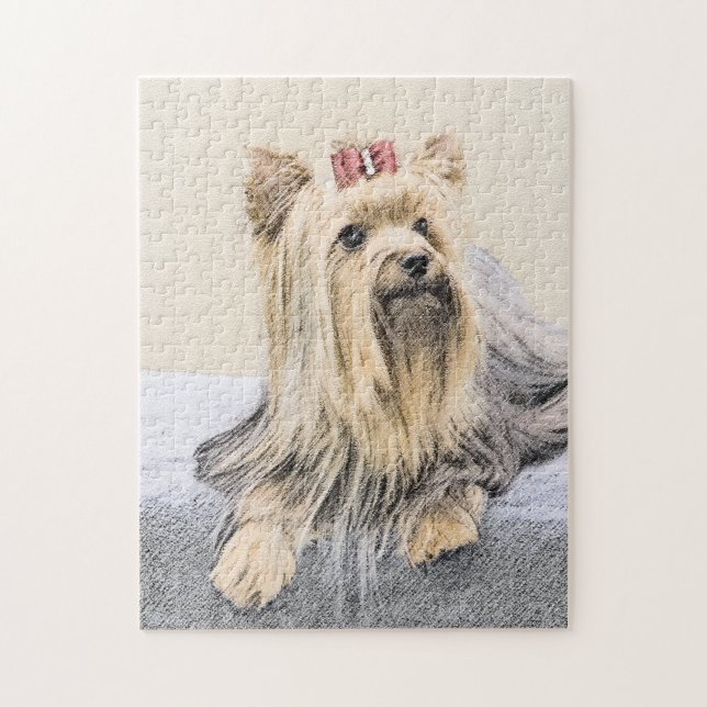 Yorkshire Terrier Painting - Cute Original Hund Ar Pussel (Vertikal)