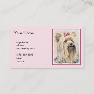 Yorkshire Terrier Painting - Cute Original Hund Ar Visitkort