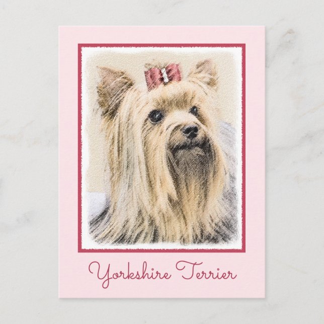 Yorkshire Terrier Painting - Cute Original Hund Ar Vykort (Framsida)