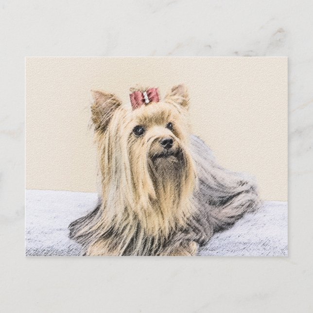 Yorkshire Terrier Painting - Cute Original Hund Ar Vykort (Framsida)