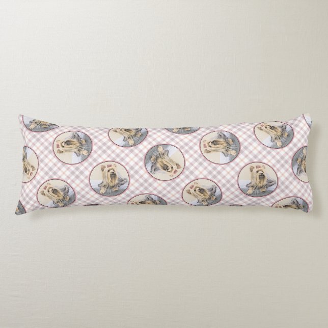 Yorkshire Terrier Painting Cute Original Hund Art Kroppskudde (Framsidan)