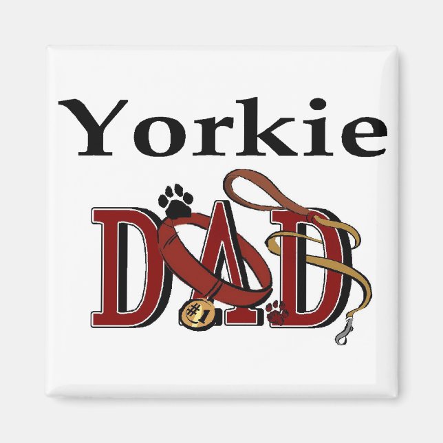 Yorkshire Terrier Pappa Gifts Magnet (Framsidan)