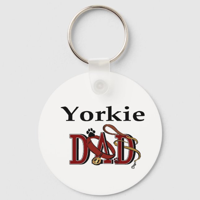 Yorkshire Terrier Pappa Gifts Nyckelring (Framsida)