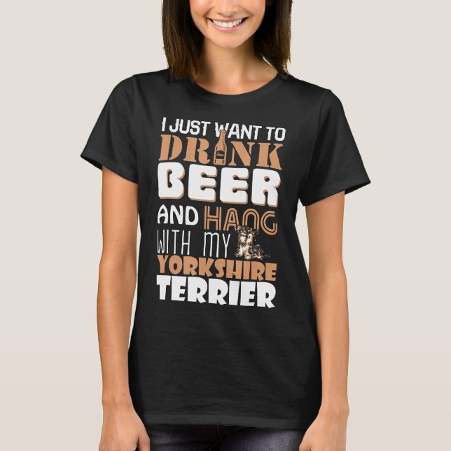 Yorkshire Terrier Pappa Shirt Funny Fars dag Hund T (Framsida)