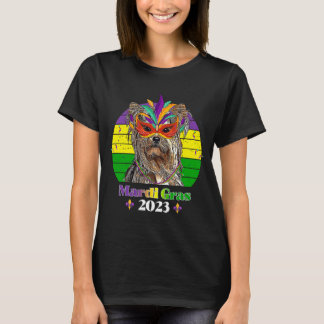 Yorkshire Terrier Party Hund Mardi Gras 2023 T Shirt
