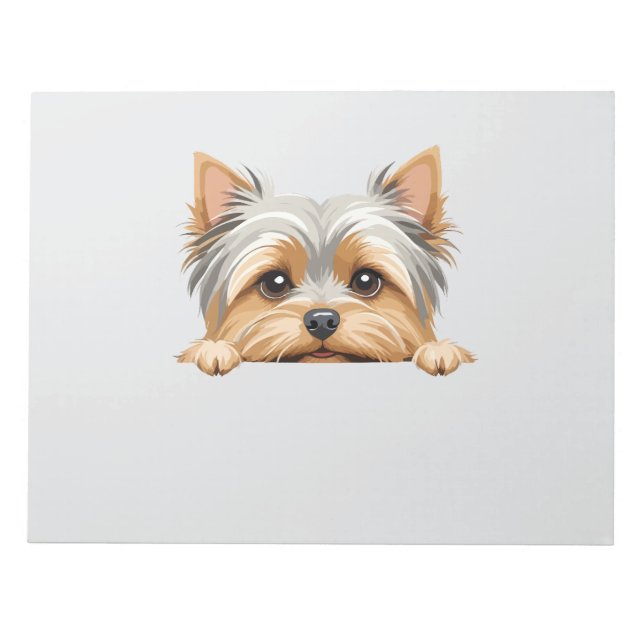 Yorkshire Terrier Peeking Cute Adsible Funny Joy Anteckningsblock (Framsida)