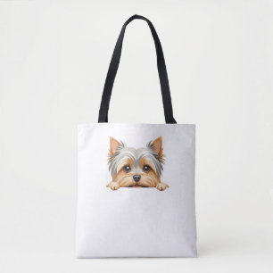 Yorkshire Terrier Peeking Cute Adsible Funny Joy Tygkasse