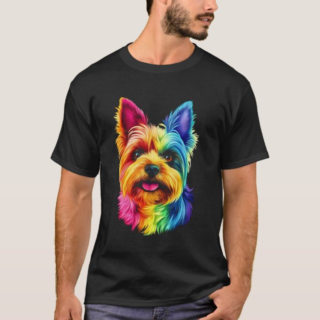 Yorkshire Terrier Popkonst T Shirt (Framsida)