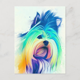 Yorkshire Terrier Porträtt 001 Vykort