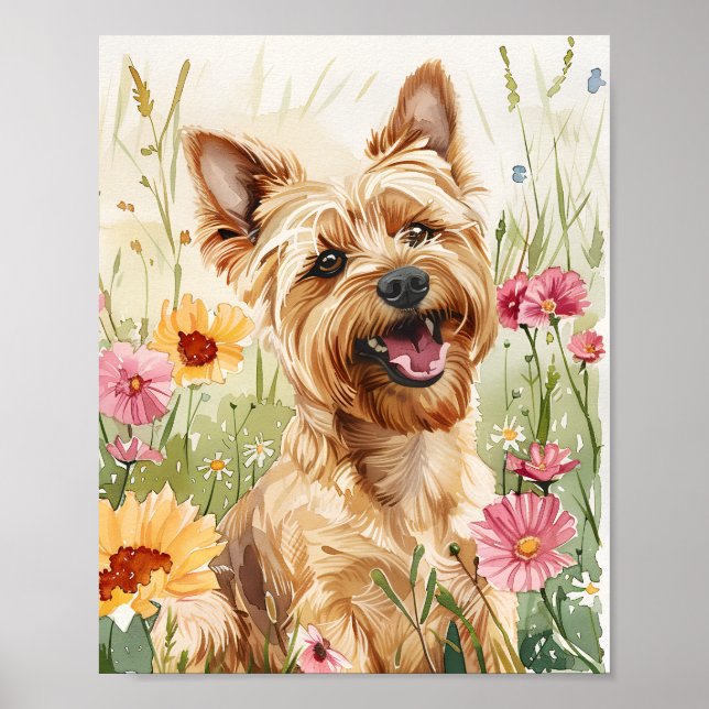 Yorkshire Terrier Poster - Cute Hund Art Print (Framsidan)