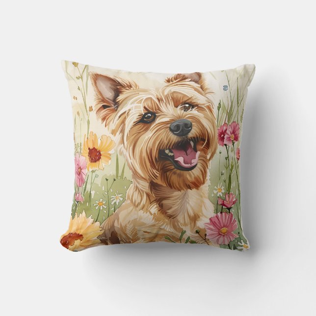 Yorkshire Terrier Poster - Cute Hund Art Print Kudde (Framsida)