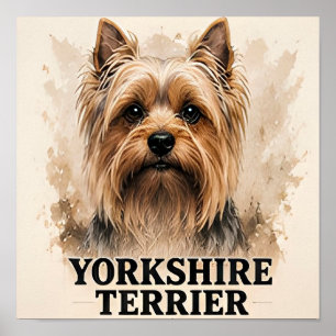 Yorkshire Terrier Premium Hundporträtt Konstverk Poster