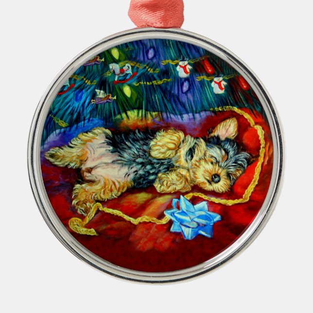 Yorkshire Terrier Premium Round Ornament (Framsidan)