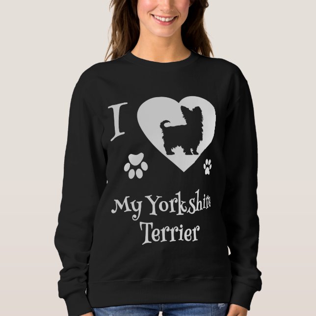 Yorkshire Terrier-present Jag älskar min Yorkshire T Shirt (Framsida)
