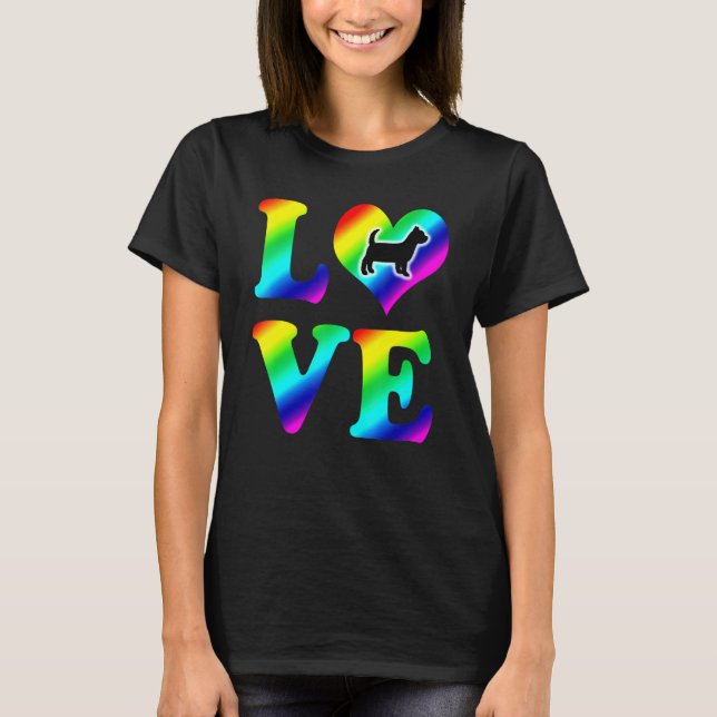 Yorkshire Terrier Pridet Rainbow Kärlek T Shirt (Framsida)