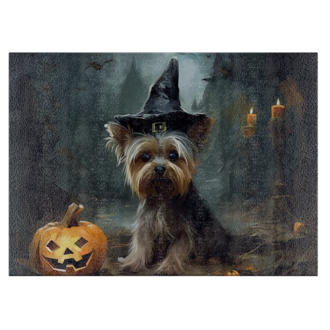 Yorkshire Terrier Pumpakvar Halloween Skräckinjaga (Framsidan)