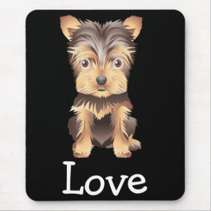 Yorkshire Terrier Puppy Hund Black Mouse Pad Musmatta