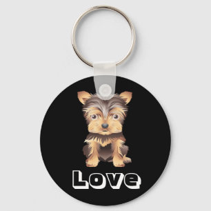 Yorkshire Terrier Puppy Hund Black, Nyckelring