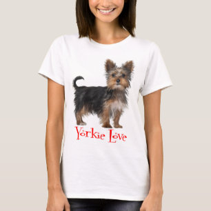 Yorkshire Terrier Puppy Hund Red Kärlek Dam Tee Shirt