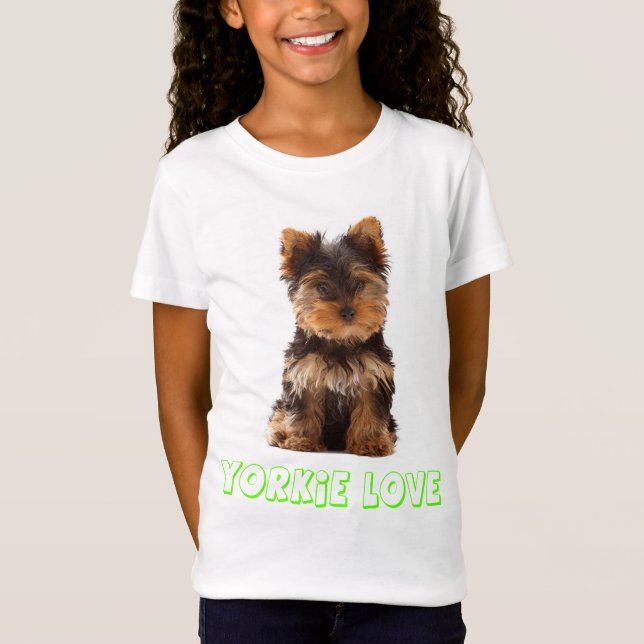Yorkshire Terrier Puppy Hund Tee Shirt (Framsida)
