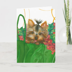 Yorkshire Terrier Puppy Jul Hälsning Helgkort
