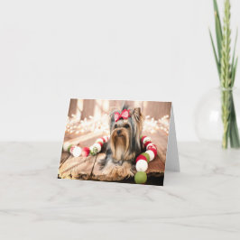 Yorkshire Terrier Puppy-julkort Helgkort