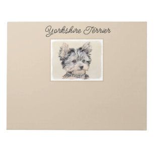 Yorkshire Terrier Puppy Painting Original Hund Art Anteckningsblock