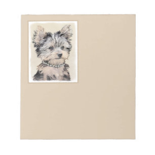 Yorkshire Terrier Puppy Painting Original Hund Art Anteckningsblock