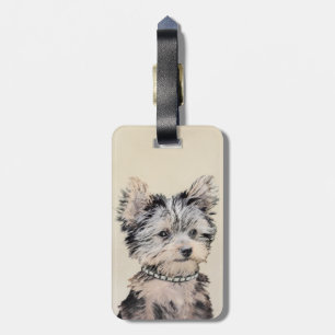 Yorkshire Terrier Puppy Painting Original Hund Art Bagagebricka