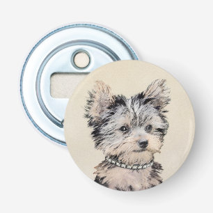 Yorkshire Terrier Puppy Painting Original Hund Art Flasköppnare
