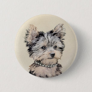 Yorkshire Terrier Puppy Painting Original Hund Art Knapp