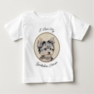 Yorkshire Terrier Puppy Painting Original Hund Art T Shirt