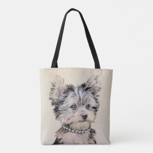 Yorkshire Terrier Puppy Painting Original Hund Art Tygkasse