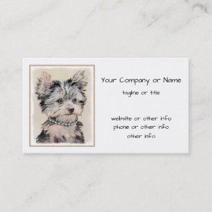 Yorkshire Terrier Puppy Painting Original Hund Art Visitkort
